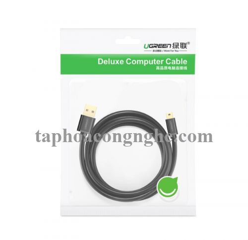 Ugreen 10386 3M màu Đen Cáp sạc truyền dữ liệu USB 2.0 sang MINI USB đầu mạ vàng US132 30010386